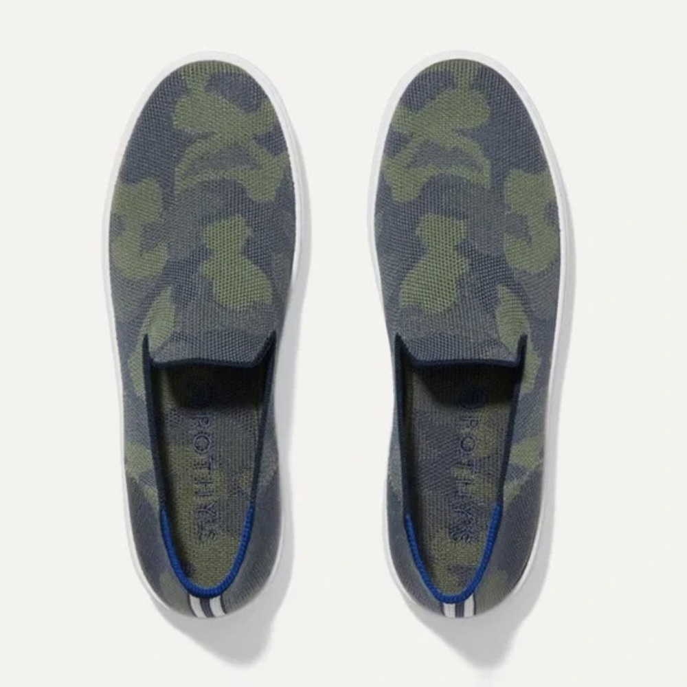 Rothy's Green Camo Slip-On Sneakers Size 11 EUC